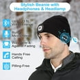 thumbnail image 2 of Zukuco Bluetooth Beanie Hat with Light, LED Music Beanie Cap with Headphones Built-in Stereo Speakers & Mic, Winter Beanie for Men Women, 2 of 7