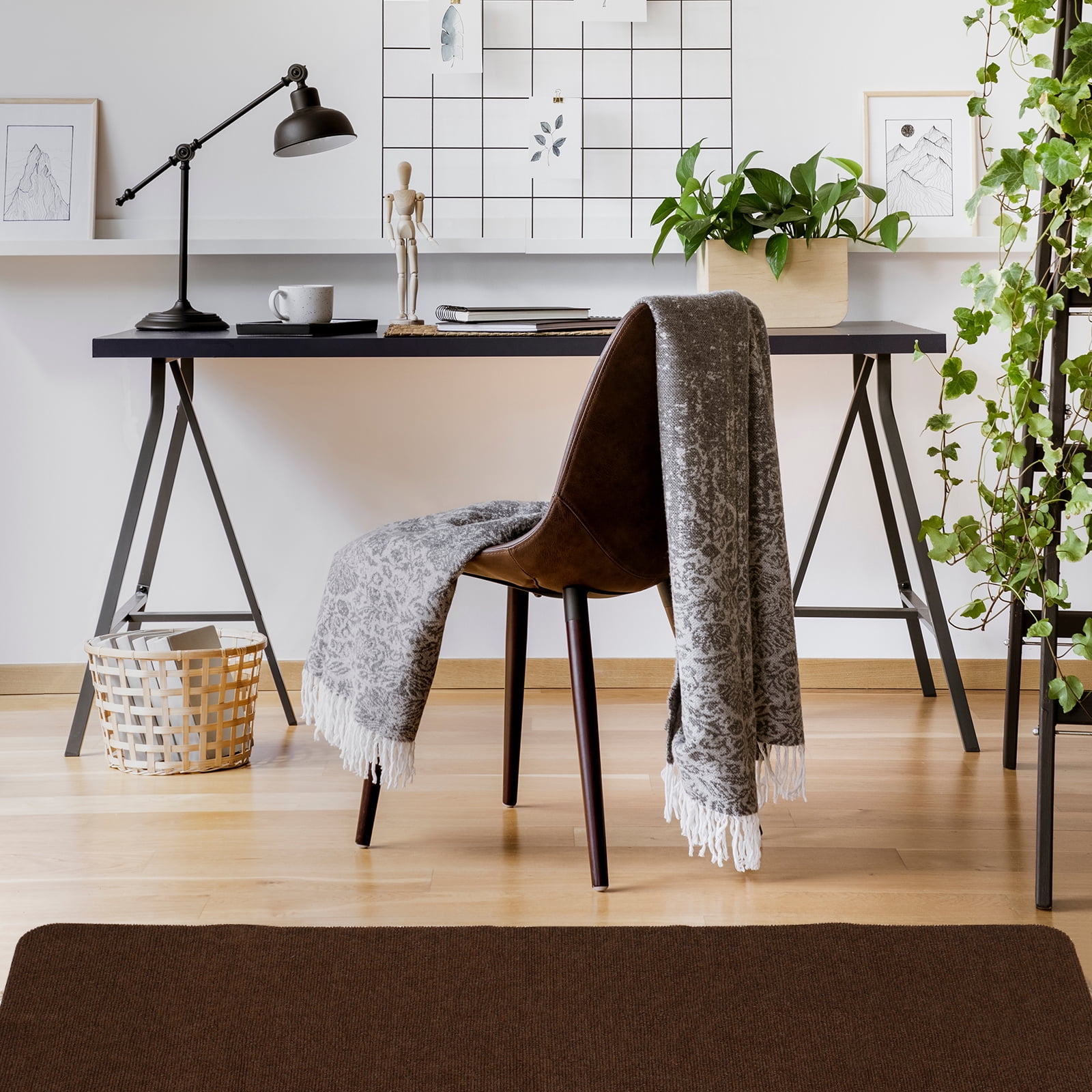 Unique Bargains 55" x 35" Office Chair Mat for Floors Multi-Purpose Desk Mat Coffee