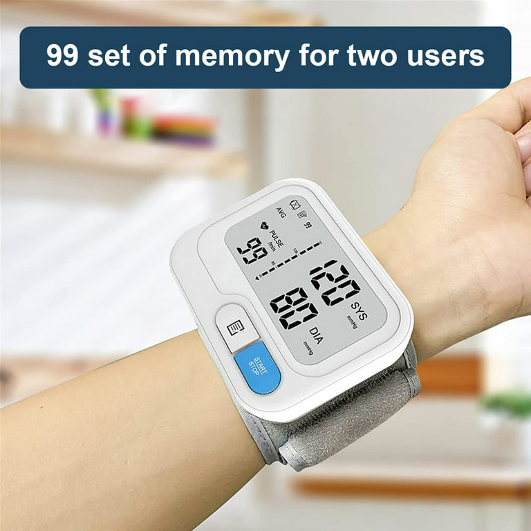 Aoibox Automatic Wristband Bp Monitor Portable Blood Pressure Monitor with  Adjustable Wrist Cuff LCD Display Large Memory SNSA05IN019 - The Home Depot