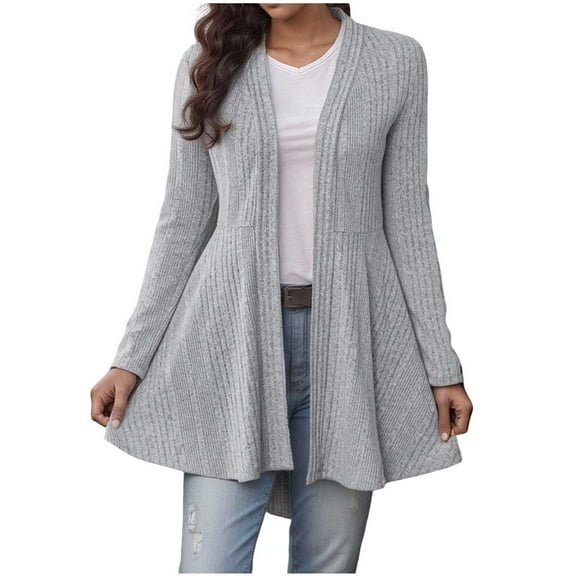 Tumotour Cardigan for Women Crew Neck Long Sleeve Casual Loose Buttons Top 2025 Sweatshirts Coat With Pocket