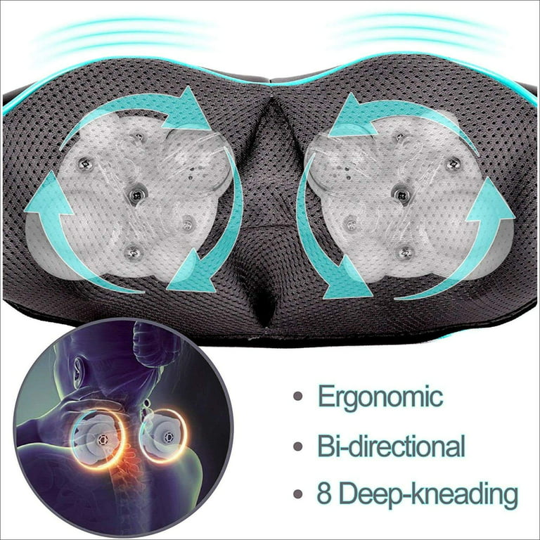 INVOSPA Shiatsu Back Shoulder and Neck Massager with Heat, Electric Deep  Tissue 4D Kneading Massager User Manual