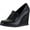Black, variant on YDN Women Dressy Loafers Pumps Square Closed Toe Slip On Wedge High Heels Shoes Shopping Daily Wear Size 7 Black