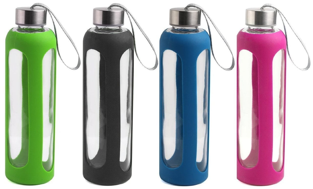 Details about   NEW Contigo Purity 20 oz Clear Glass Water Bottle Scuba Turquoise Tethered Cap 