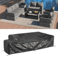 thumbnail image 5 of AECOJOY 7 Pieces Outdoor Furniture Set with Two Storage Boxes, Rattan Wicker Sectional Sofa Couch Patio Conversation Set, Grey, 5 of 9
