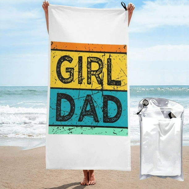 Papá de niñas para el día del padre, regalo de cumpleaños de Navidad, regalo de papá, toalla de playa, toallas de baño de microfibra, manta de playa suave para desfile, natación, yoga, mujeres y