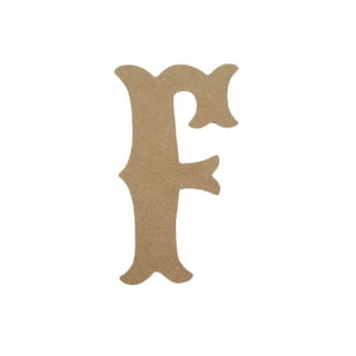 13-inch Unfinished Wooden Monogram Letter F, Rustic-Style Home Decor, Paintable Wood Alphabet Letters for Custom Signs, Party Decorations, Crafting