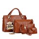 thumbnail image 1 of 4 unids/set bolso de mano de cuero para mujer bolsos de hombro bolso de mano Satchelmessenger, 1 of 5