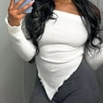 thumbnail image 2 of Timegard Going out Tops for Women off the Shoulder Irregularly Knit Pullover Skinny Comfy Sweaters, 2 of 3