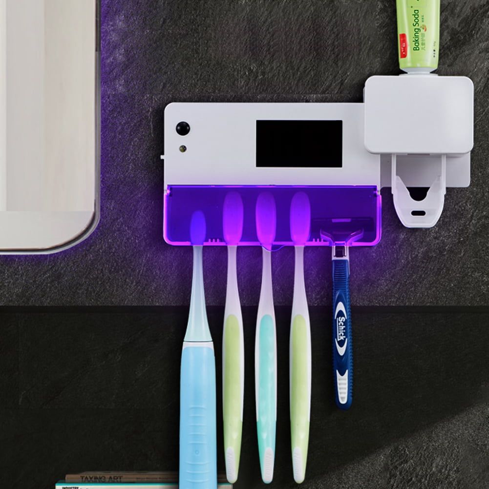 Smart toothbrush disinfection UV sterilization wall mounted storage box 
