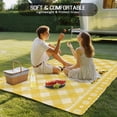 thumbnail image 4 of Yellow Plaid Outdoor Rug for Patio/Deck/Porch, Non-Slip Large Area Rug 3 x 5 Ft, Sunflower Gnomes Elegant Pastoral Indoor Outdoor Rugs Washable Area Rugs, Reversible Camping Rug Carpet Runner, 4 of 8