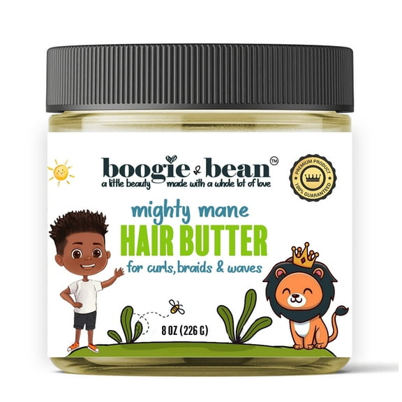 Boogie and Bean Boys Hair Pomade, Moisturizing Kids Hair Oil for Waves, Cuts, Fades and Curly Boys Hair 8 fl oz