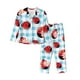 thumbnail image 1 of Balery Flowers and Lady Bugs Conjunto de Pijama con Estampado para Mujer, Conjunto de Dos Piezas con Manga Larga, Ropa de Dormir Suave con Bolsillos, Pijamas Cómodos-Large, 1 of 7