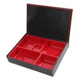 thumbnail image 1 of Japanese Bento Box Traditional Bento Box 5 Compartments Red and Black Lunch Box Style A, 1 of 9