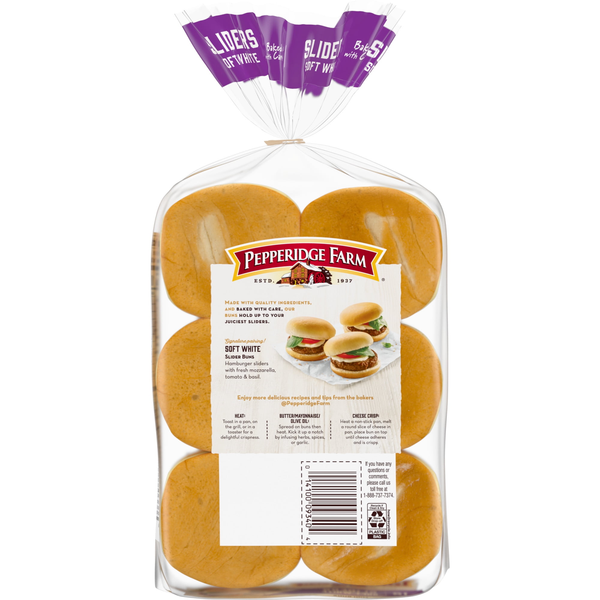 Pepperidge Farm Soft White Slider Buns, 12-Pack Bag