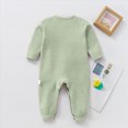 thumbnail image 5 of YIWULA Baby Boy Girl Button Front Sleep Play Footed Sleeper Long Sleeve Pyjamas Baby Cotton Up Sleepsuit Baby Footed Pajam(18-24 Months,Green), 5 of 5