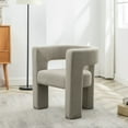 thumbnail image 3 of KINWELL  28" Wide Boucle Upholstered Square Armchair Oatmeal, 3 of 5