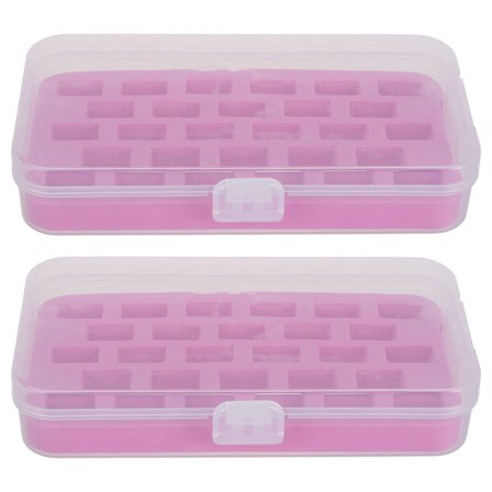 Raindrops 2pcs Plastic Bobbin Holder Case for Sewing Machines 28 Grids Thread Organizer Storage Box for Sewing Accessories