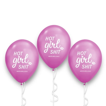 Hot Girl Shit Galentine's Day 12-Pack-Chrome Pink BADASS BALLOONS®