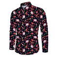 thumbnail image 5 of Camisas navideñas para hombre, camisas de manga larga con botones, camisas de Papá Noel para fiestas al aire libre, camisas de calle de invierno con elástico hacia abajo, 5 of 5