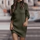 thumbnail image 3 of Vestido de suéter de punto para mujer, primavera 2024, cuello en V, jerséis sexys, jerséis holgados, jerséis de trabajo, vestidos de otoño e invierno, jerséis de calle, 3 of 4