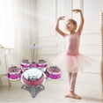 thumbnail image 3 of YSNOOWE 1Set Purple Musical Instrument Drum Set Durable Safe Simulation Jazz Kit for Early Education, 3 of 8