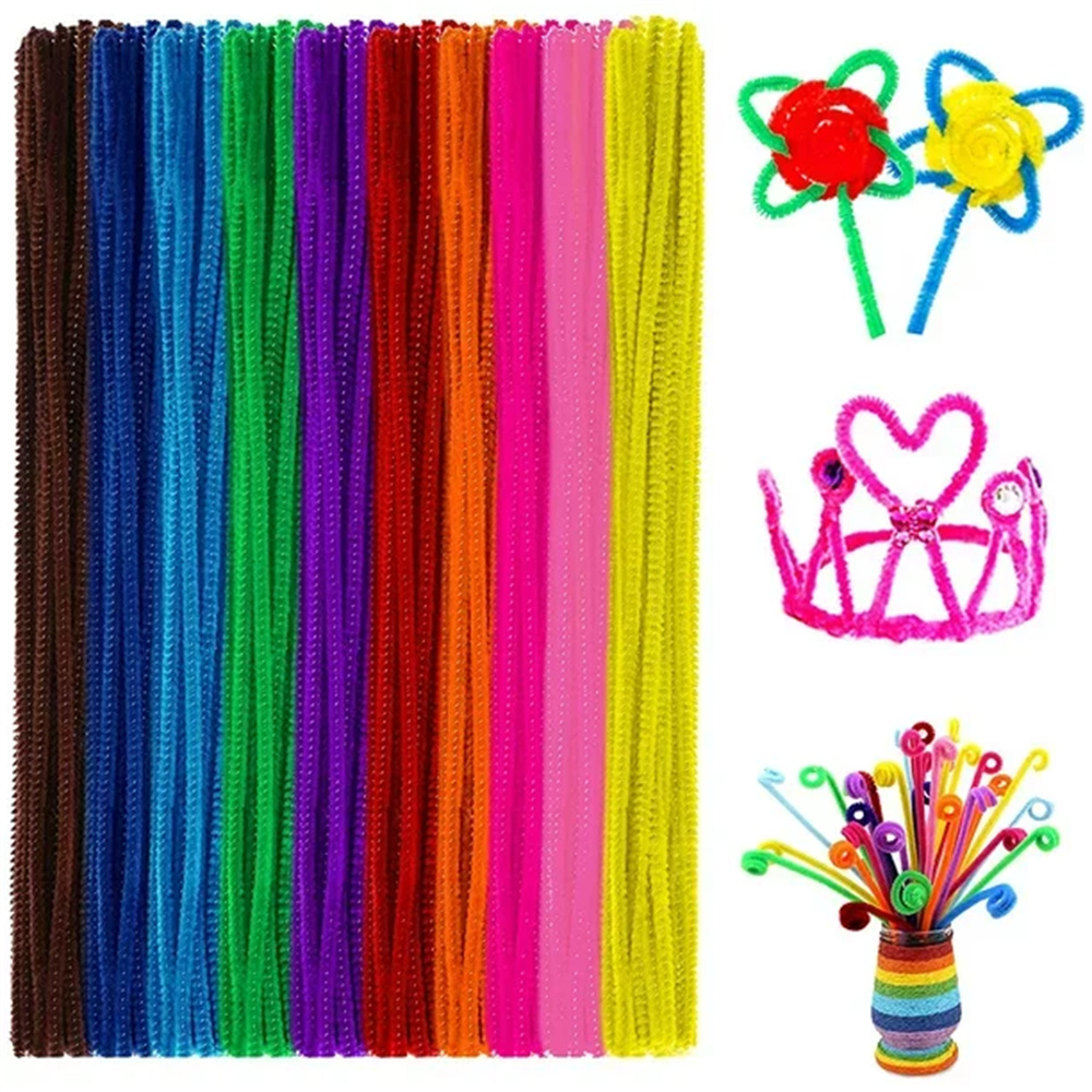 NOGIS 100 Pcs Pipe Cleaners Craft Supplies MultiColor Chenille Stems