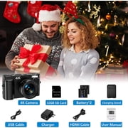 4K Digital Camera for Photography Autofocus 48MP Vlogging Camera for YouTube Compact Camera 16X Digital Zoom Video Camera with 32GB SD Card