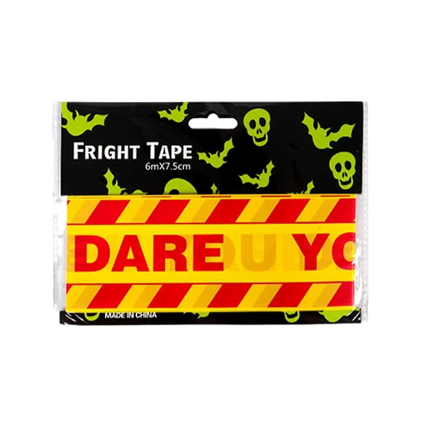 Naiovety Decoración de Halloween, pegatina de línea de advertencia, banda de letras, cinturón protector luminoso, cinturones de aislamiento Kits de decoración para fiestas rojo amarillo Naiovety HA070428-01