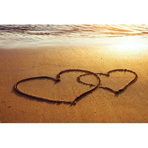 Marmont Hill "Double Hearts" Painting Print on Wrapped Canvas