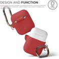 thumbnail image 2 of IBAOLEA Etui en Silicone avec Porte-Clés Compatible avec les AirPods IBAOLEA 1 & 2, LED avant Visible, Prend en Charge la Charge Sans Fil, Silicone de Protection [Vert Pastel] Rouge, 2 of 7