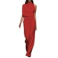 thumbnail image 2 of HBFAGFB Combinaisons pour Femmes Élégantes Sans Manches Taille Haute Pantalons Droits Combinaisons Rouges Taille m, 2 of 3