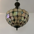 thumbnail image 6 of Tiffany Pendant Lights Ceiling Light Glod Stained Glass Crystal Beans LED Bulbs Included for Dining Room Living Room 16"W*16"D*60"H, 6 of 7