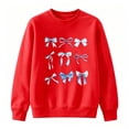 thumbnail image 6 of Girls Bow Print Sweatshirt Cute Long Sleeve Pullover Top for Kids Teens Fleece Lined Crew Neck Sweatshirts Casual Wear 2-3 Years Red, 6 of 6
