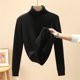 thumbnail image 1 of Suéter grueso de cuello alto para mujer, Jersey de punto cálido forrado de terciopelo, Tops ajustados, Jersey básico femenino, Invierno, 1 of 5