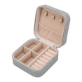 thumbnail image 3 of Caja de joyería, caja de almacenamiento de joyería, minicaja de almacenamiento de joyería, organizador de joyería, exhibición para dijes, collares, Gris, 3 of 8