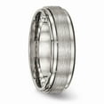 thumbnail image 4 of Titanium Brushed and Polished Ridged Edge Ring Size: 8; for Adults and Teens; for Women and Men, 4 of 6
