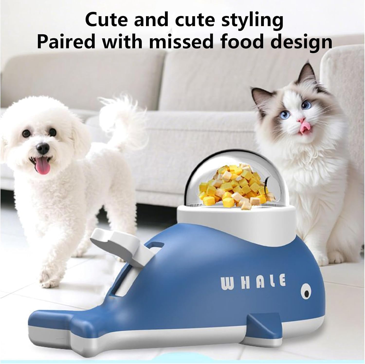 Treat Toys for Dogs - Whale-Shaped Slow Feeder Interactive Treat Dispensing Toy for Small, Medium, and Large Breeds, Promotes Healthy Eating, Pet Enrichment, Indoor Training, Boredom Relief, Exercise