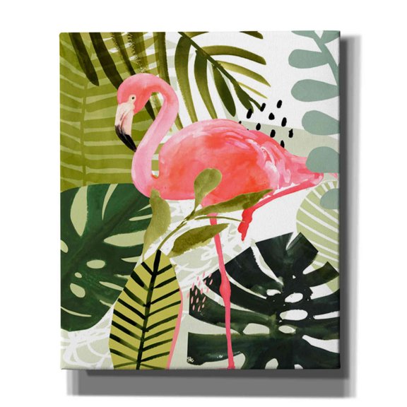 Epic Graffiti 'Flamingo Forest I' by Victoria Borges Canvas Wall Art, 18"x26"