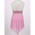 thumbnail image 6 of Sxiwei Kids Girls Sleeveless Shiny Sequins Lyrical Dance Dress High Low Ballet Dress Ballerina Pink 10, 6 of 7