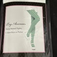 thumbnail image 3 of Leg Avenue Women's Nylon Striped Tights, White/Kelly Green, One Size, 3 of 5