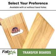 FabLife Deluxe Hardwood Transfer Board for Easy Patient Transfer, Slide Assist Device for Transportation from Wheelchair to Bed, Car, Bath and More, Two Handgrips, 8 x 30