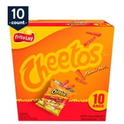 Cheetos Crunchy Cheese Flamin' Hot Flavored Puffed Snack Chips, 1 oz Bags, 10 Count Multipack