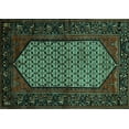 thumbnail image 1 of Ahgly Company Machine Washable Indoor Rectangle Persian Turquoise Blue Traditional Area Rugs, 5' x 7', 1 of 4