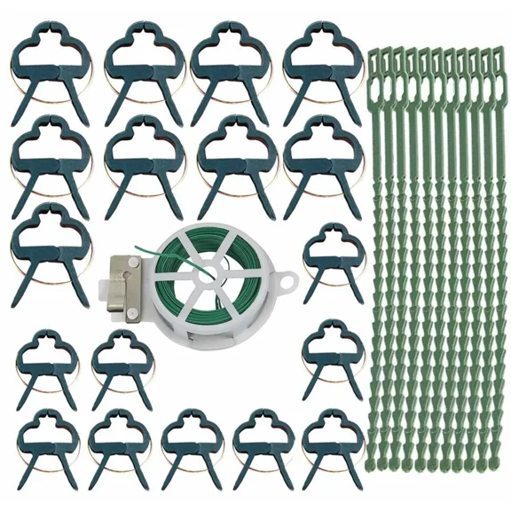 PURELY- Garden Plant Clips And Wire Ties 31 Pieces Support Plant Clip For Vine Garden