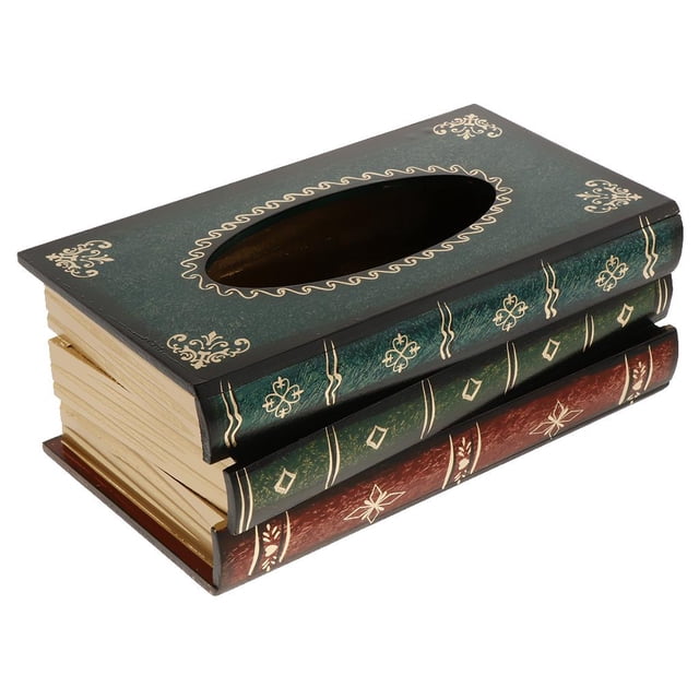 Caja de Soporte de Pañuelos Faciales con Tapa, de Dispensador de Servilletas Libro de , Mostrador de Caja de Soporte D Sunnimix Cubierta europea para portapapeles