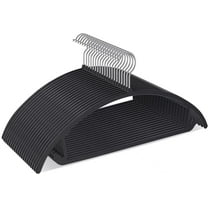 （5pack）Plastic Hangers No Shoulder Bump Suit Hangers - Chrome Hooks,Non Slip Space Saving Clothes Hangers, Heavyduty,Rounded Hangers for Sweaters,Coat,Jackets,Pants,Shirts,Dresses Black Hangers