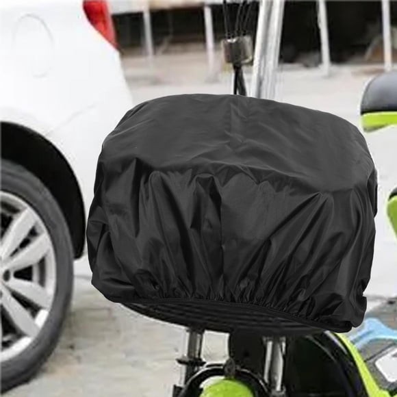 Funda para cesta de bicicleta, cubierta para lluvia, a prueba de polvo, resistente al agua, cordón elástico, Protector interior para cesta de biciclet Negro