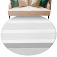 thumbnail image 2 of Grey Stripe Round Area Rug 5 FT, Non Slip Bedroom Rugs, Modern Abstract Monochrome Geometric Washable Soft Circular Carpet Non-Shedding Floor Mat for Kitchen Dining Room Foyer Balcony Dorm, 2 of 8