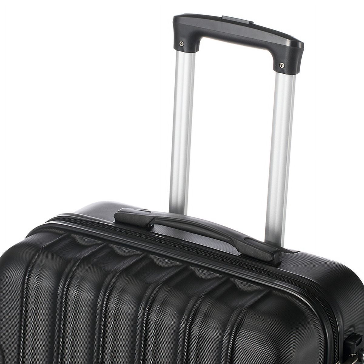 Black 3-Piece ABS Luggage Set (20/24/28 Inch)&nbsp;w/ 361° Silent Wheels & Alloy Handle - Lightweight, Durable Suitcases for Travel