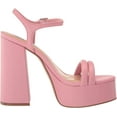 thumbnail image 6 of Steve Madden Tille Pink Ankle Strap Round Open Toe Retro Chunky Platform Sandals (Pink, 9), 6 of 6